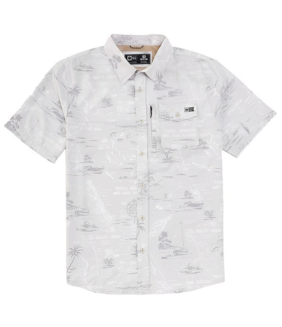 Salty Crew Men's Seafarer SS Tech Woven Apparel Salty Crew Light Grey Small