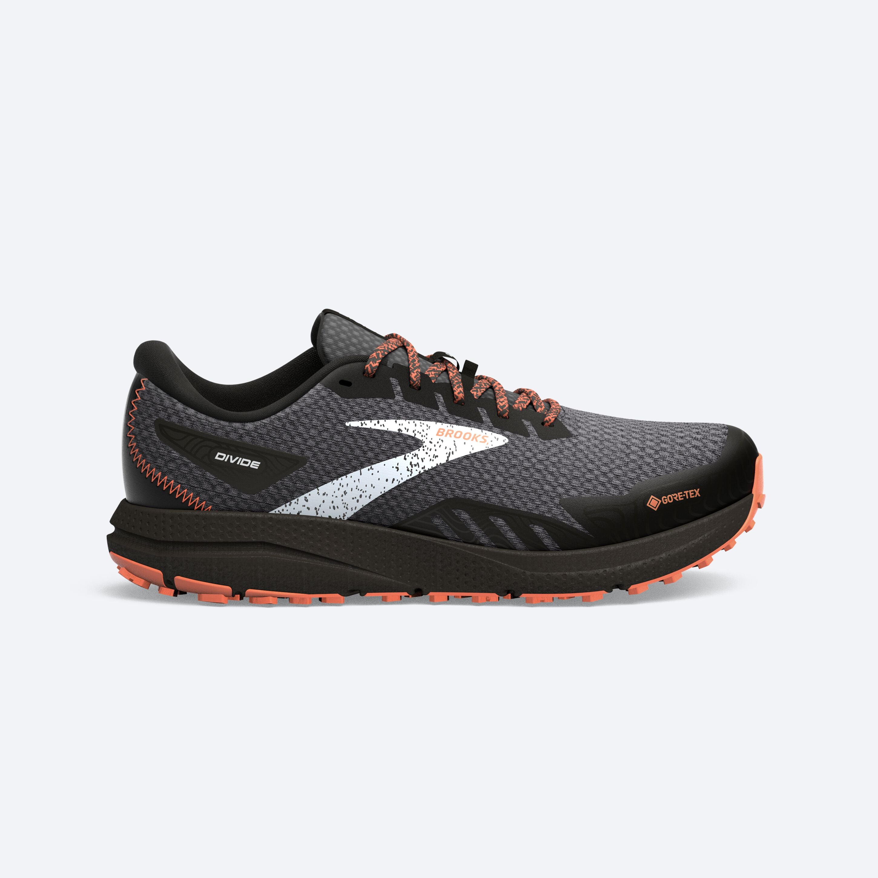 Brooks Men's Divide 4 GTX Footwear Brooks Black/Firecracker/Blue-084 7.5