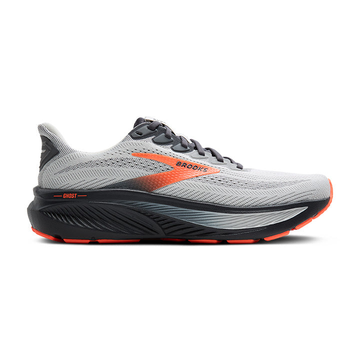 Brooks Men's Ghost 17 Footwear Brooks Oyster Mushroom/Orange/Ebony-048 7.5 Medium-D