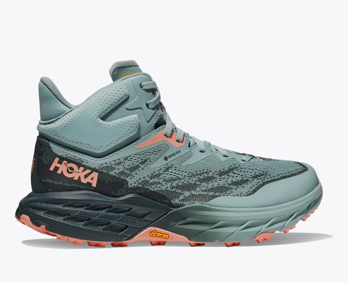 Hoka Women's Speedgoat 5 Mid GTX Footwear Hoka One One Agave/Spruce-ASPR 8