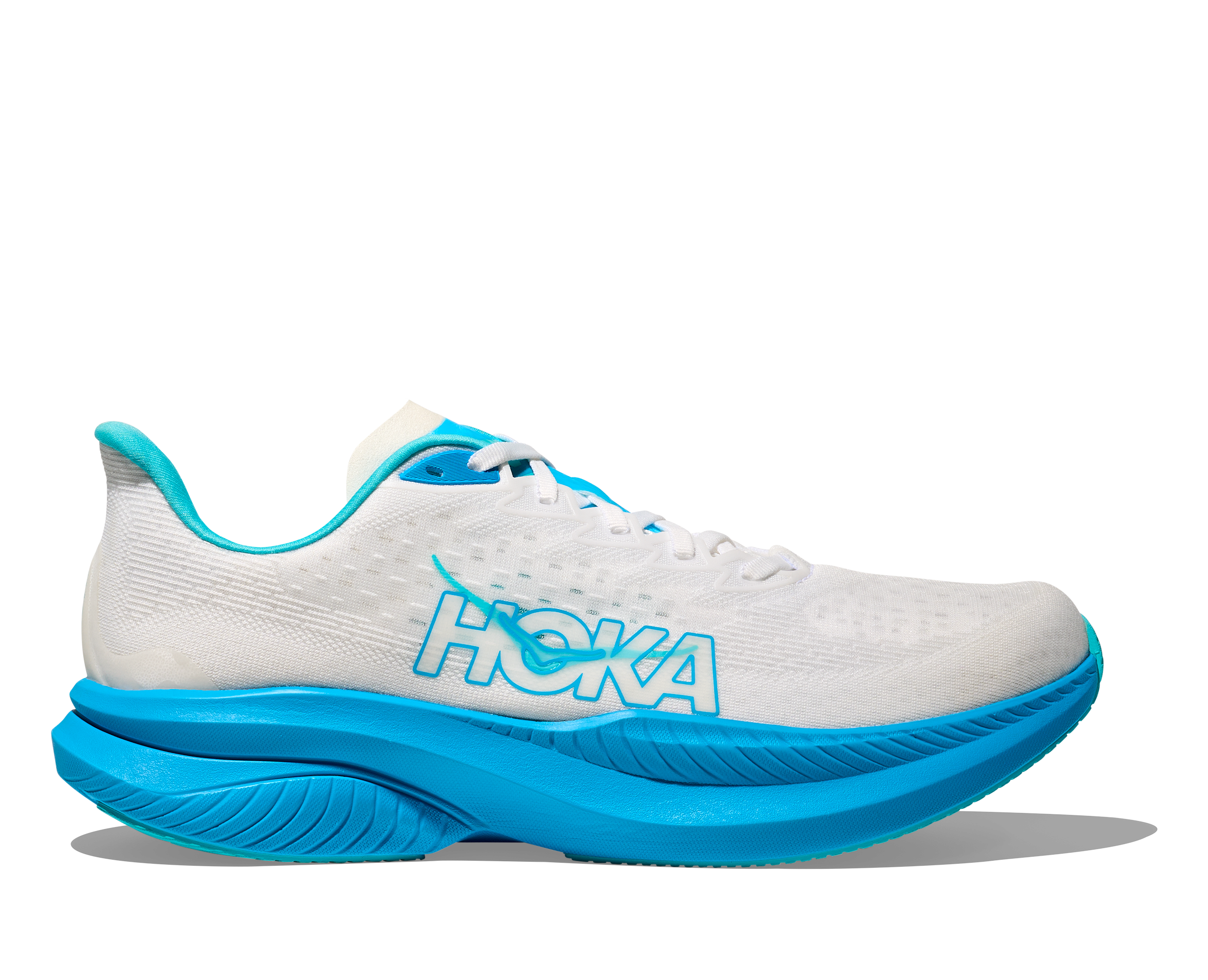 Hoka Men's Mach 6 Footwear Hoka One One White/Skyward Blue-WKY 13 Medium-D