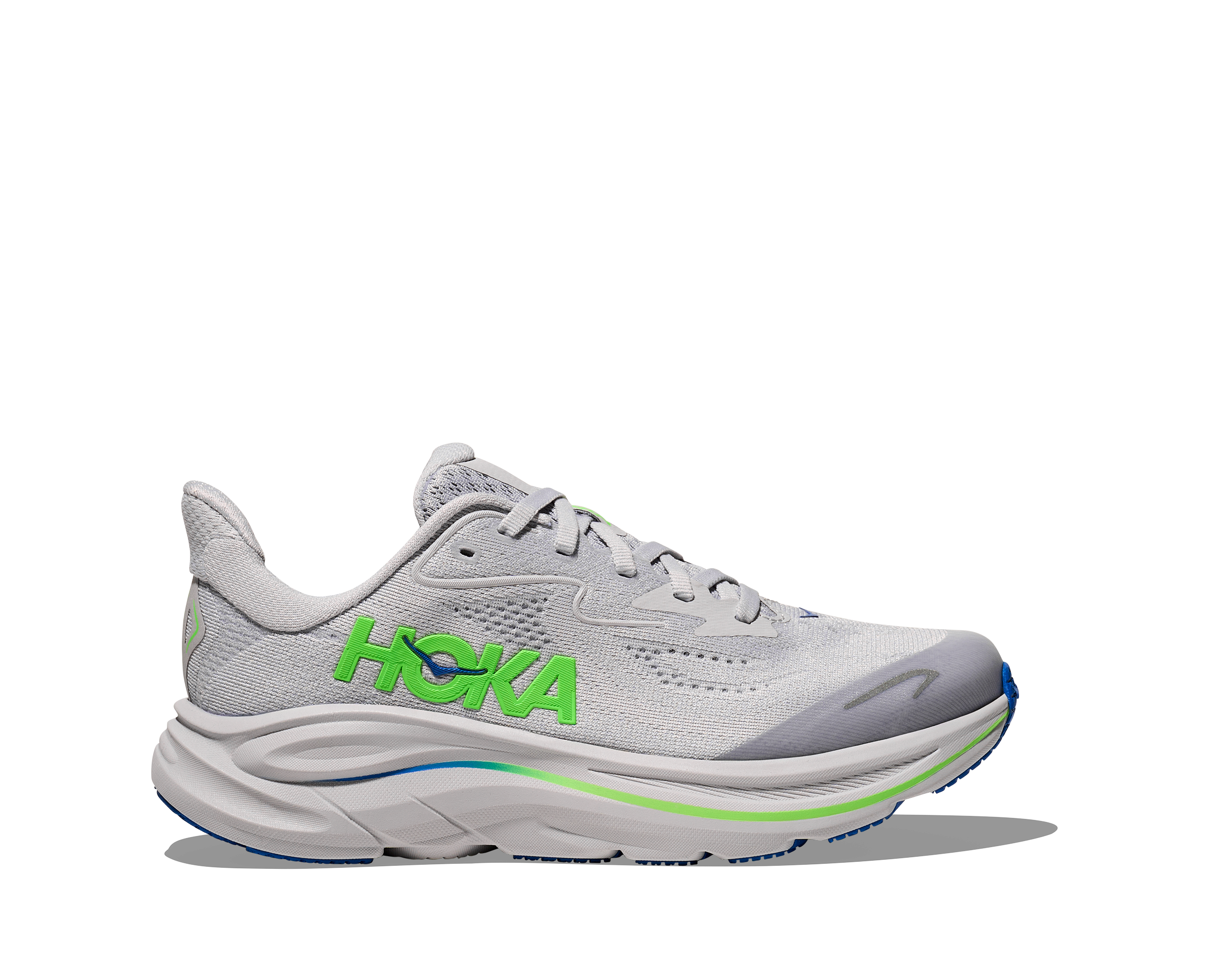 Hoka Kids' Clifton 10 Footwear Hoka One One Ash Grey/Neon Green-AYNN 3.5