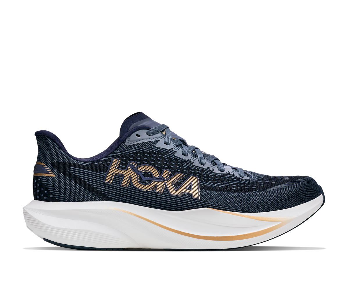 Hoka Men's Mach 7 Footwear Hoka One One Faded Navy/Gold-FVYG 7.5 Medium-D