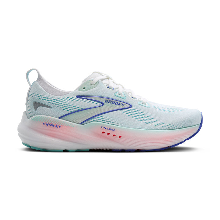 Brooks Women's Glycerin GTS 22 Footwear Brooks White/Limpet Shell/Amparo Blue-110 5.5 Medium-B