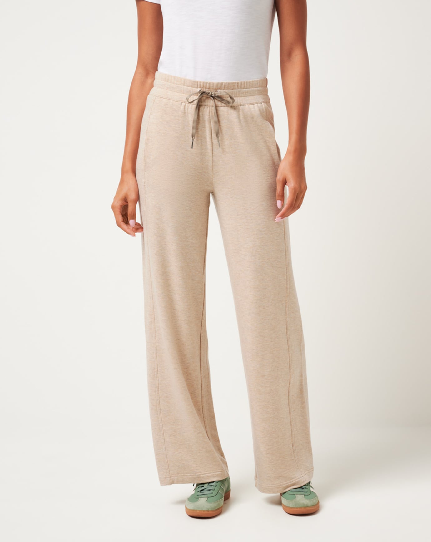 TravisMathew Women's Cloud Terry Wide Leg Pant Apparel TravisMathew Heather Natural XSmall