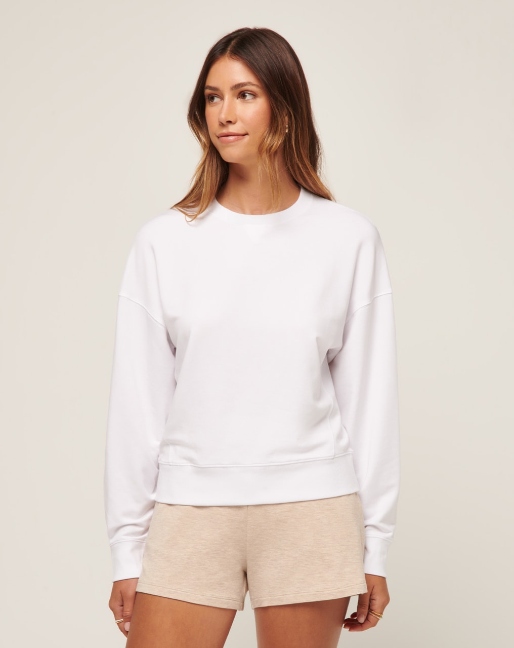 TravisMathew Women's Cloud Terry Crew Apparel TravisMathew White XSmall