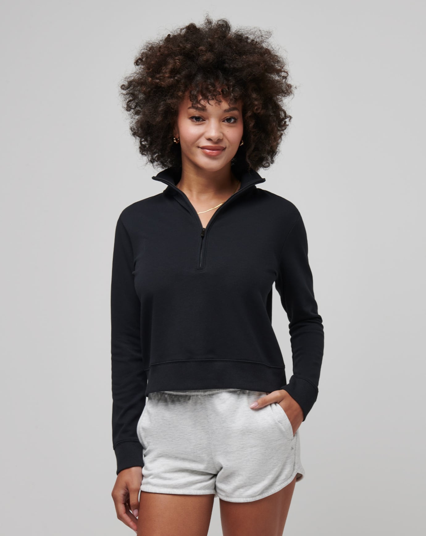 TravisMathew Women's Cloud Fleece Half Zip Apparel TravisMathew Black Medium