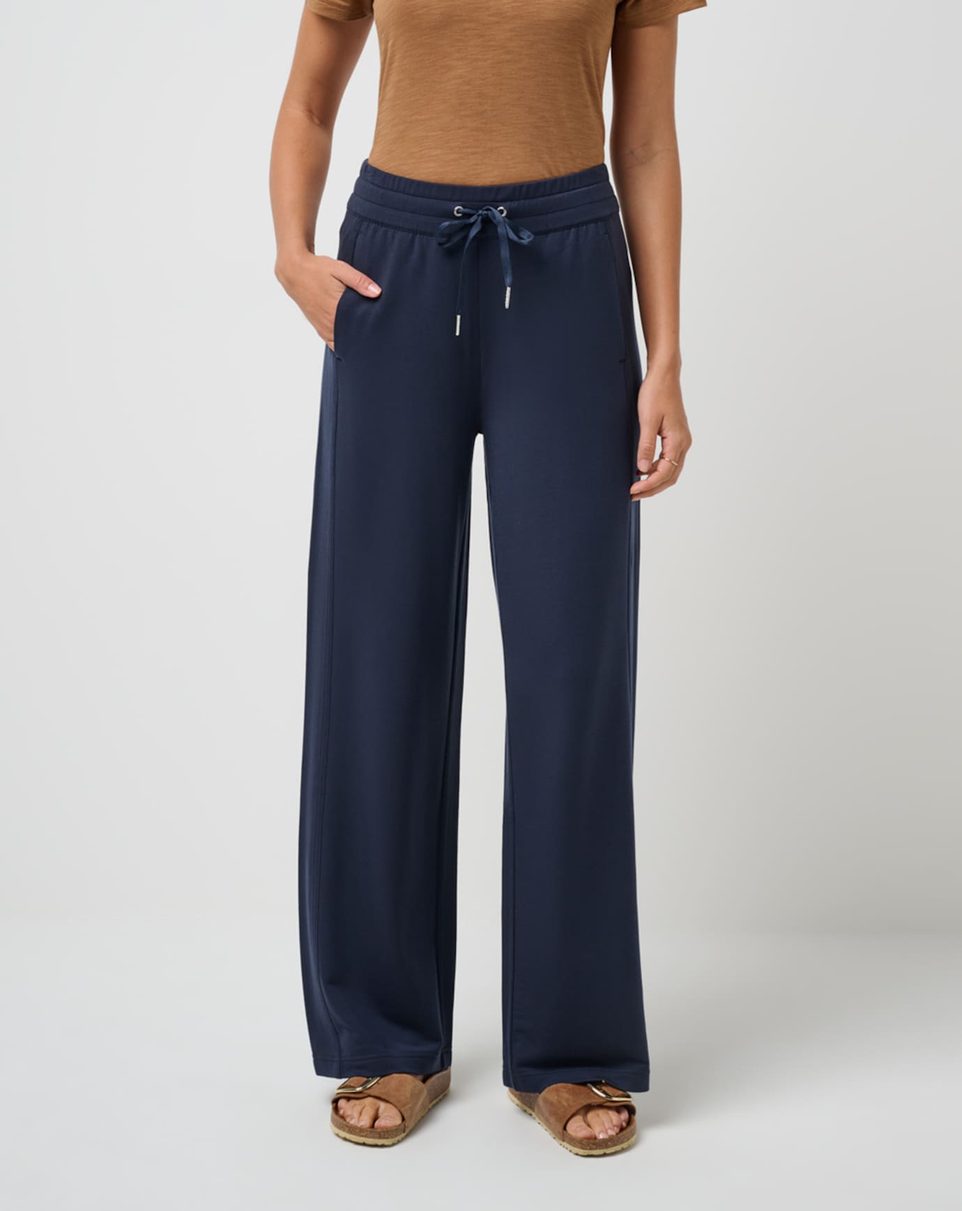 TravisMathew Women's Cloud Terry Wide Leg Pant Apparel TravisMathew Navy Blazer XSmall