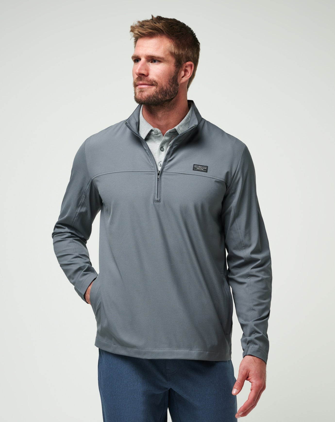 TravisMathew Men's Wanderlust Quarter Zip Apparel TravisMathew Quiet Shade Small