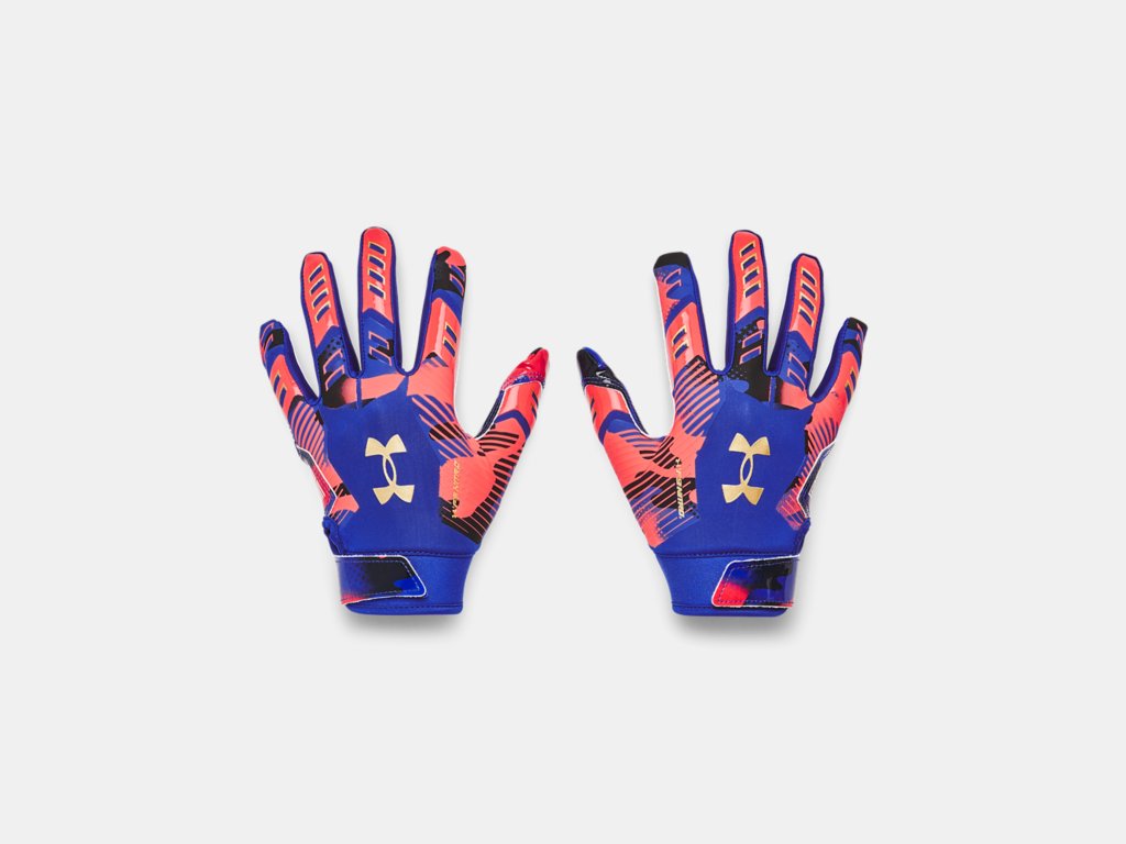 Under Armour Youth F9 Nitro Printed Football Gloves Accessories Under Armour Royal/Red/Black-400 Youth Small
