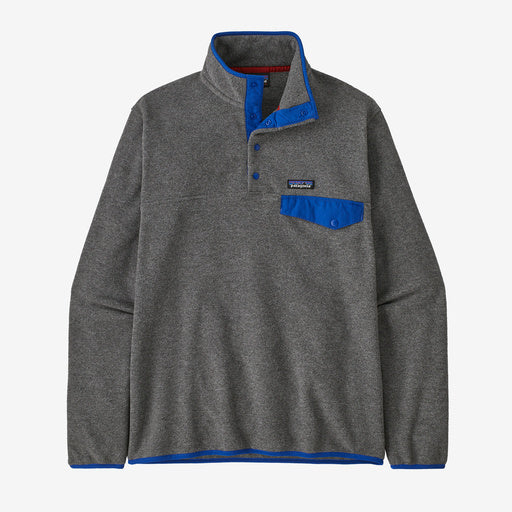Patagonia Men's Lightweight Synchilla® Snap-T® Fleece Pullover Apparel Patagonia Nickel w/Passage Blue-NLPA Small