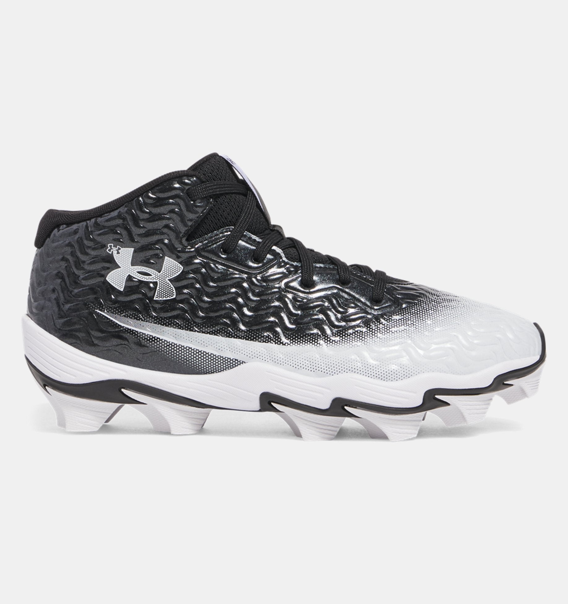 Under Armour Boys' Spotlight Hammer Cleats Footwear Under Armour Black/White/White-001 12