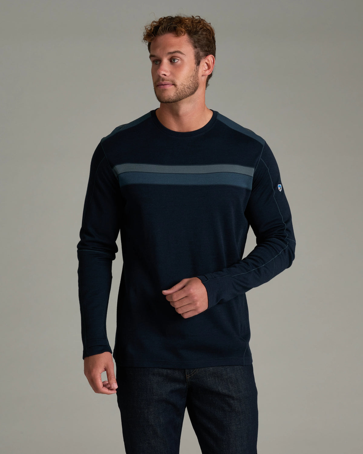 Kuhl Men's Downhill Racer Merino Crew Apparel Kuhl Stone Blue Small