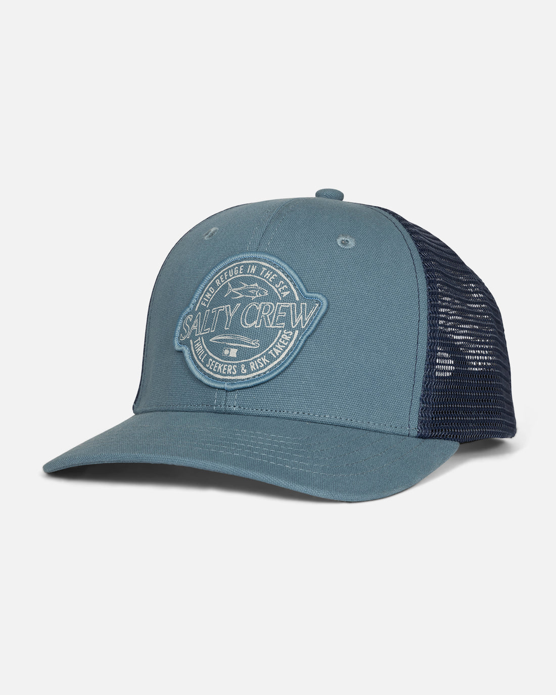 Salty Crew Skewed Trucker Hat Accessories Salty Crew Pilot Blue