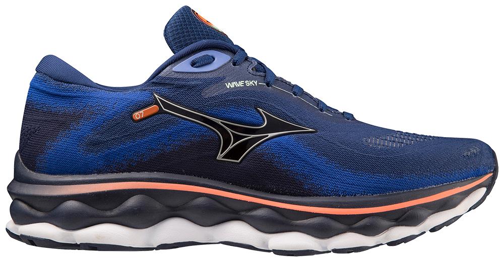 Mizuno Men's Wave Sky 7 Footwear Mizuno 8 Blue Depths/Silver-6G73