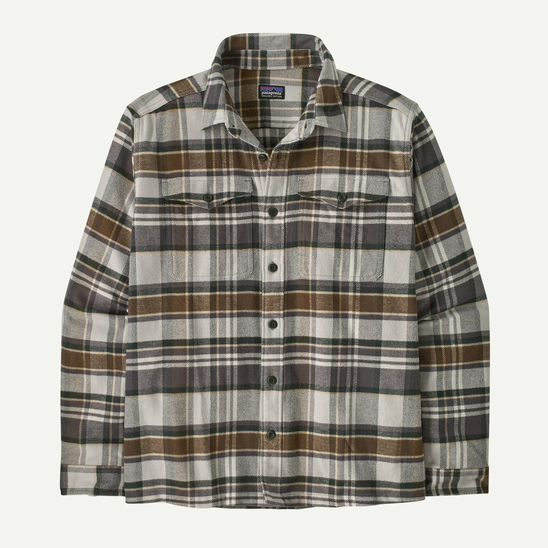 Patagonia Men's Fjord Flannel Shirt Apparel Patagonia Blizzard: Salt Grey-BZGY Small