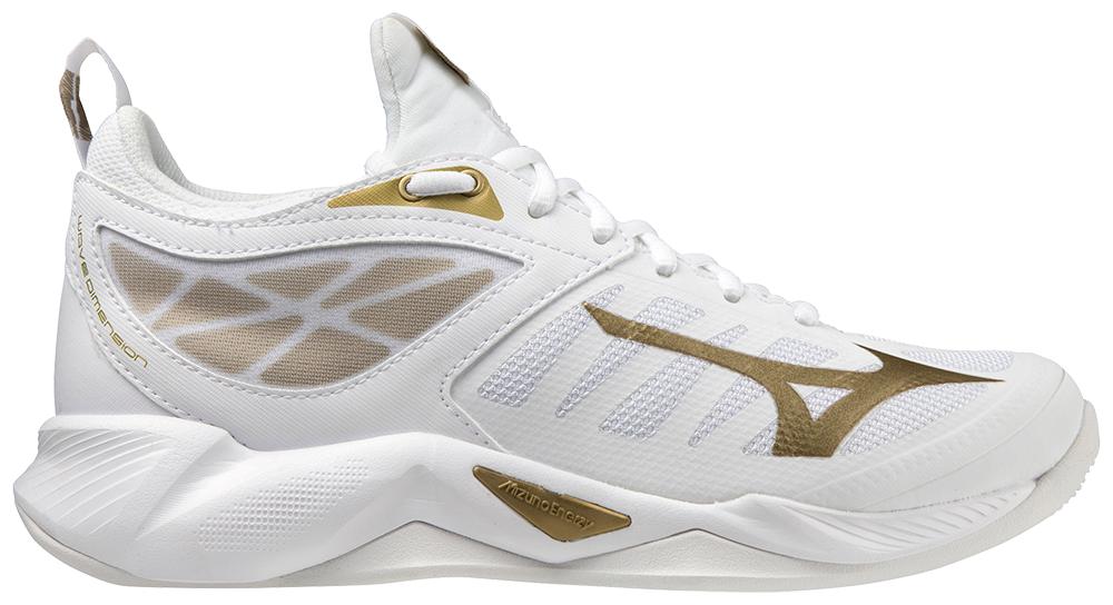 Mizuno Women's Wave Dimension Footwear Mizuno White/Gold-0074 6.5