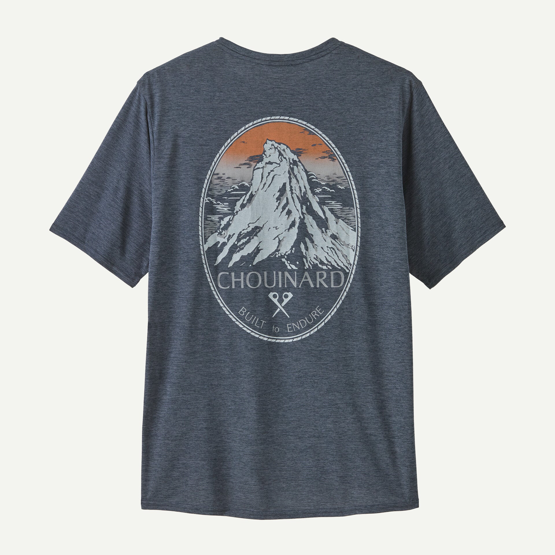 Patagonia Men's Capilene Cool Daily Graphic Shirt - Lands Apparel Patagonia Chouinard Crest: Smolder Blue X-Dye-CSBX Small