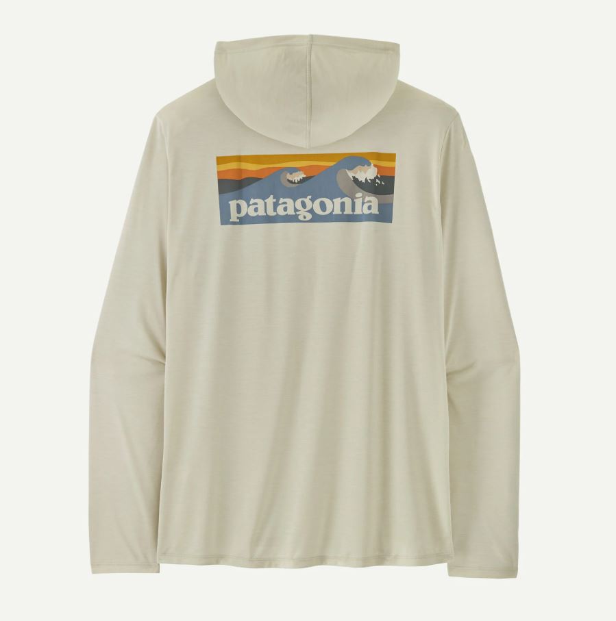 Patagonia Men's Capilene Cool Daily Hoody - Boardshort Logo Apparel Patagonia Dyno White-DYWH Small