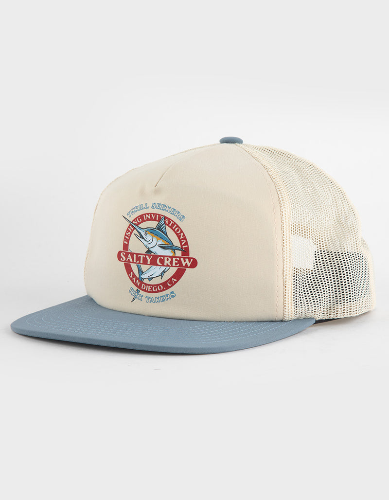 Salty Crew Interclub Unstructured Trucker Hat Accessories Salty Crew Natural Slate