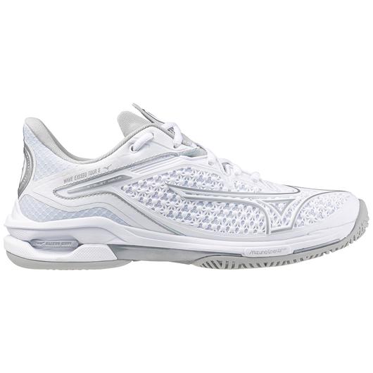 Mizuno Women's Wave Exceed Tour 6 AC Footwear Mizuno White/Silver-0073 6