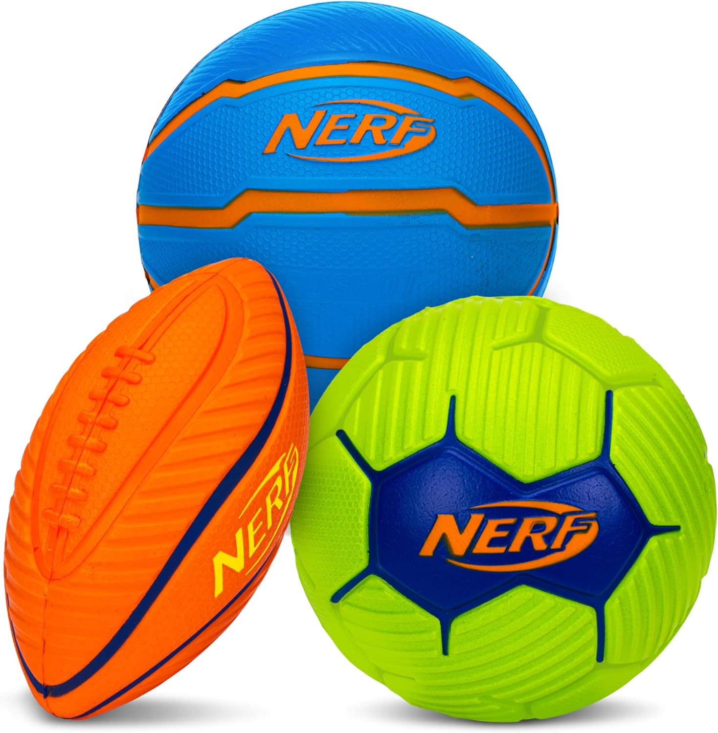 Nerf Multi Sport Foam Ball Set Equipment FRANKLIN SPORTS INC. Orange/Green/Blue