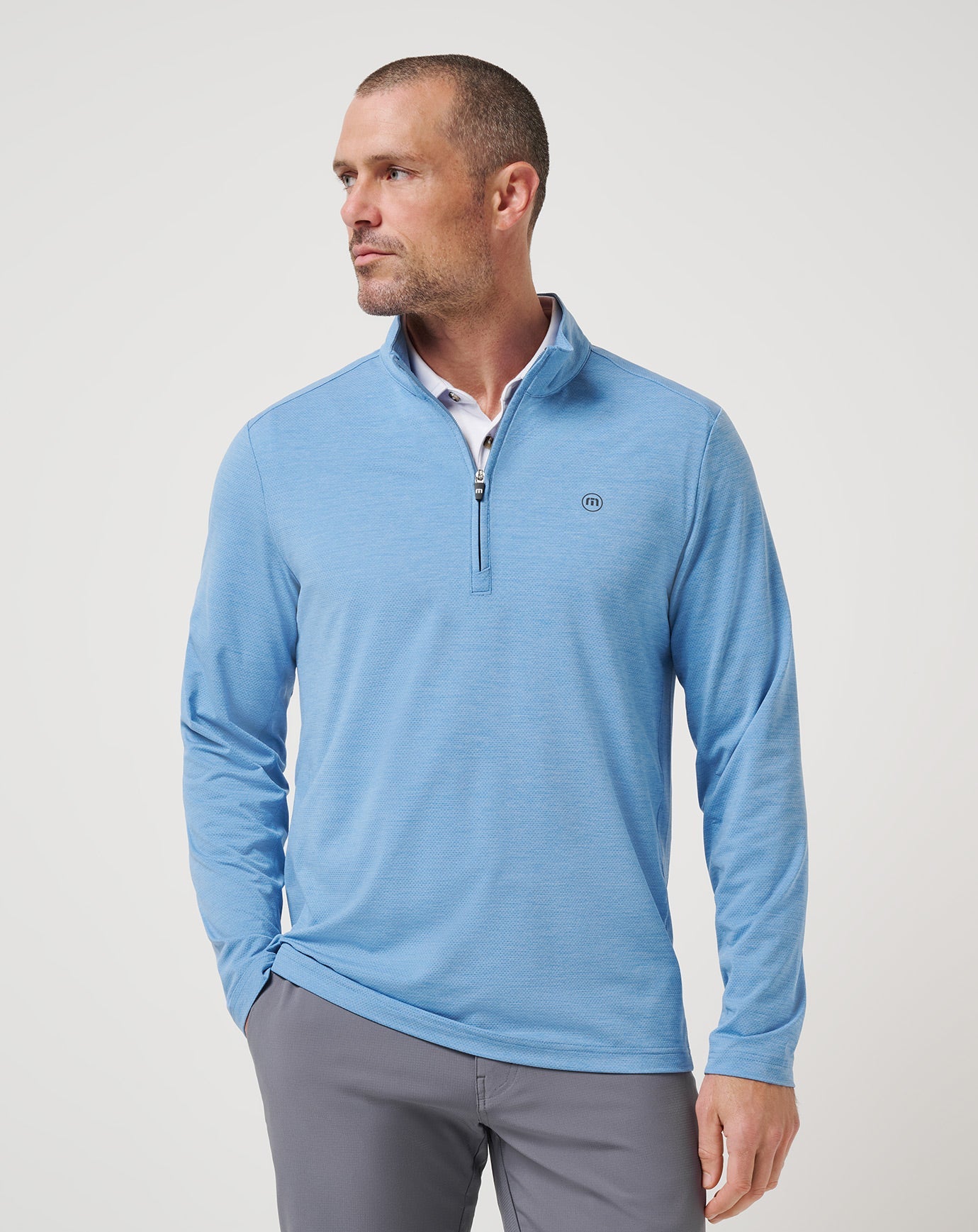 TravisMathew Men's Heater Pro Quarter Zip Apparel TravisMathew Pacific Coast Small