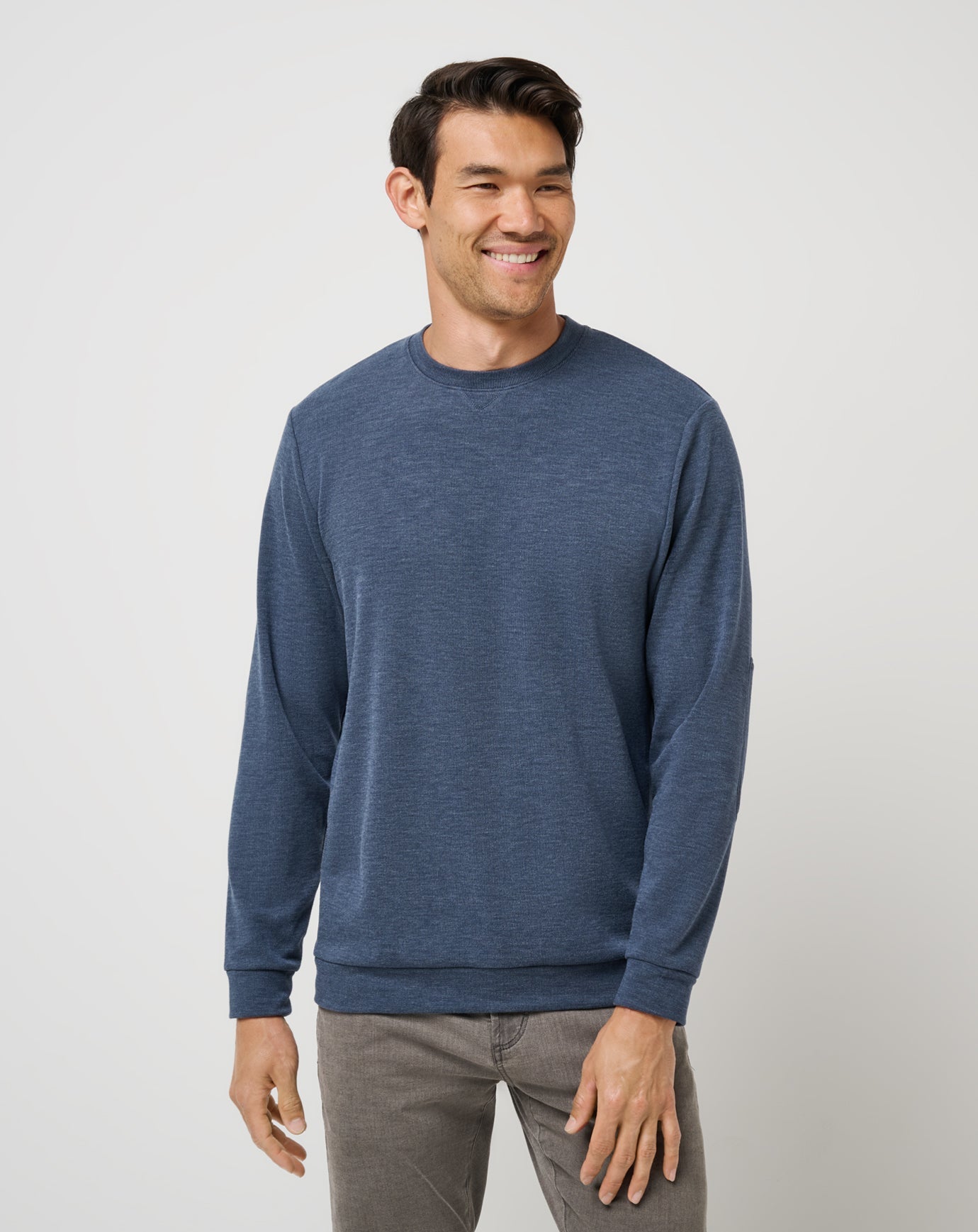 TravisMathew Men's Cloud Sweater Apparel TravisMathew Heather Navy Small