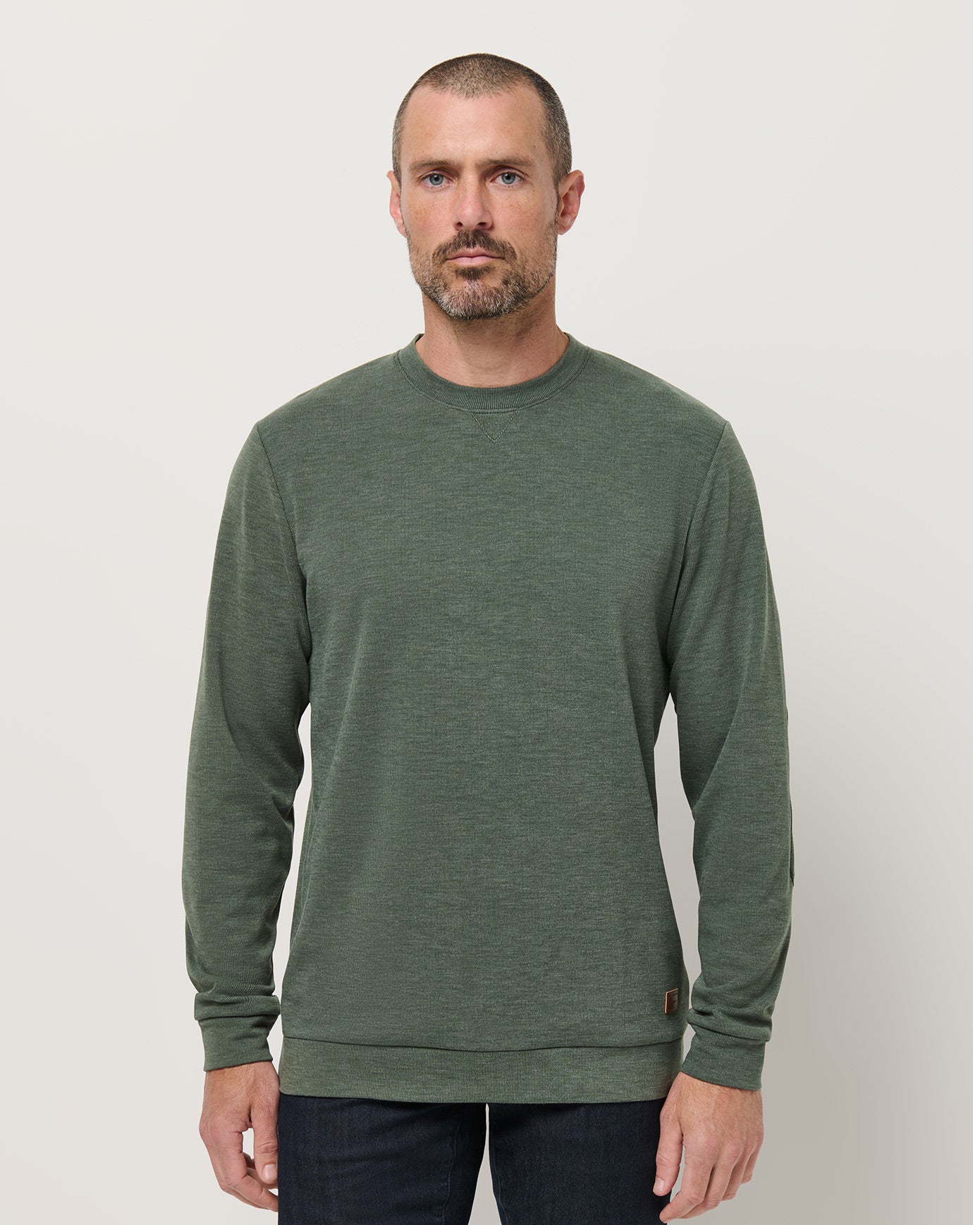 TravisMathew Men's Cloud Sweater Apparel TravisMathew Heather Dark Olive Small