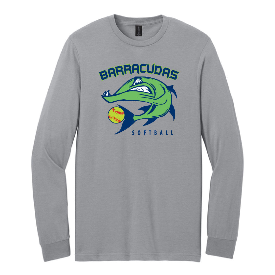 Barracudas Softball Cotton Long Sleeve Logowear Barracudas Sport Grey Youth XS