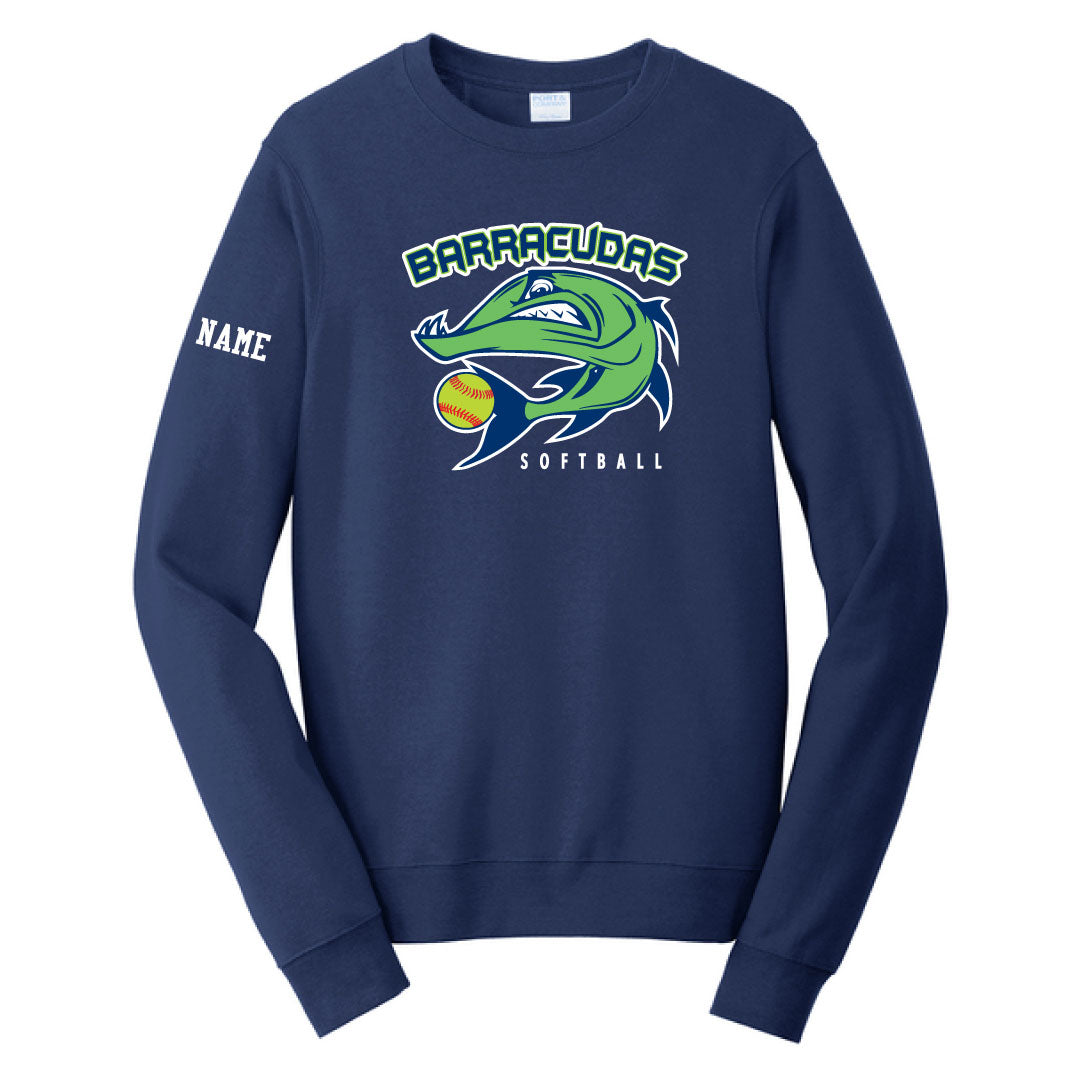 Barracudas Softball Crewneck Sweatshirt Logowear Barracudas Navy Barracuda Youth XS