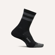 Feetures Elite Light Cushion Mini Crew Apparel Feetures Black High Top Stripe Medium