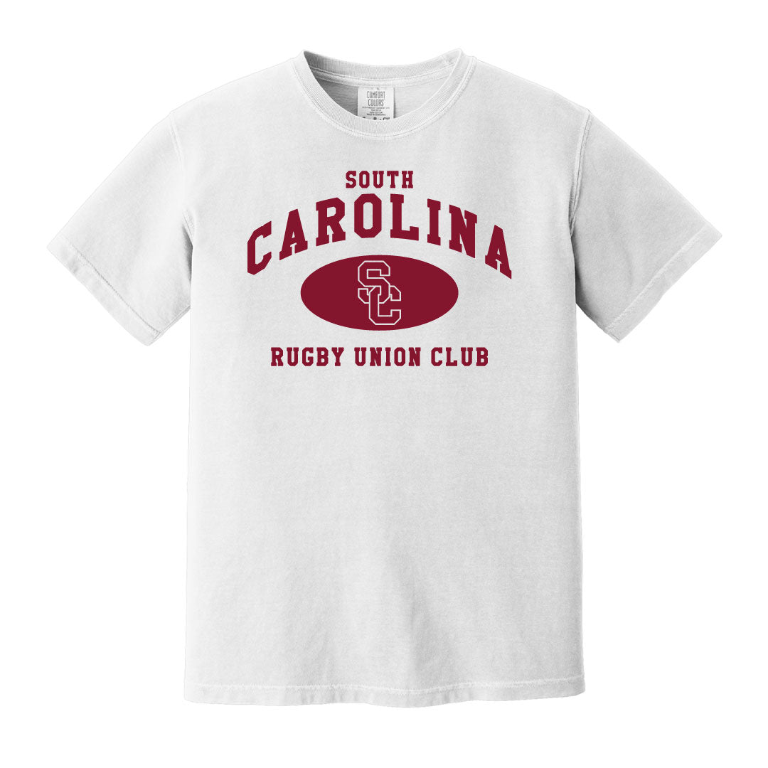 USC Rugby Union Comfort Colors Tee Logowear University of So. Carolina Rugby White Mens S