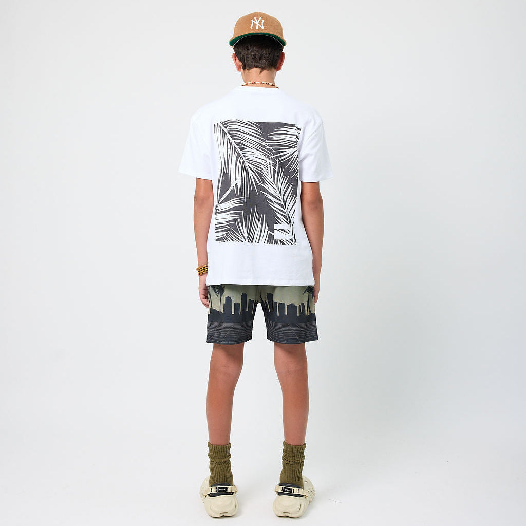 The Drip Shop Coastal Palm Graphic Tee Apparel The Drip Shop White Youth Small