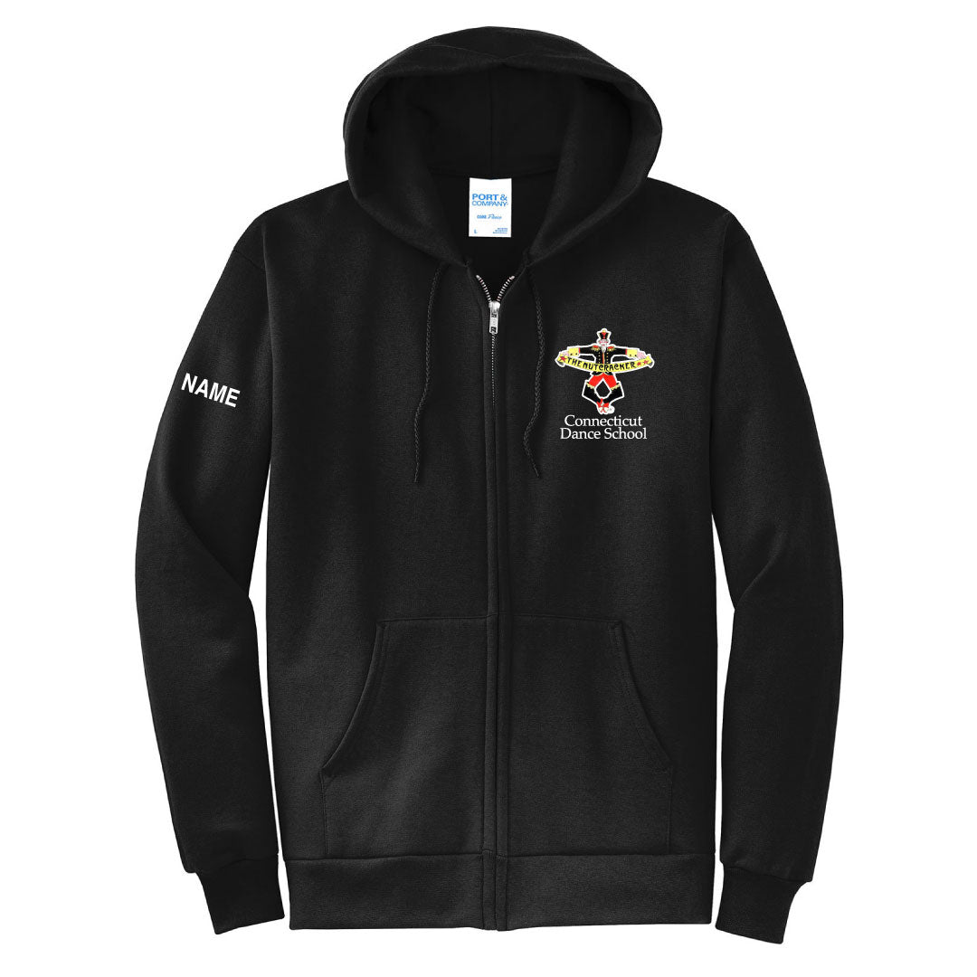 CT Dance Nutcracker Full Zip Hoodie Logowear Connecticut Dance School Black Ladies XS