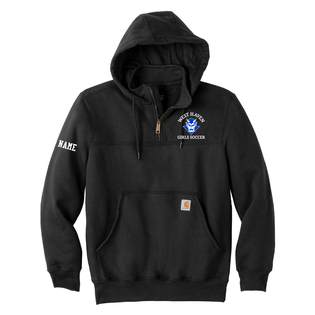 West Haven Girls Soccer Carhartt® Rain Defender® Hooded 1/4 Zip Sweatshirt Logowear West Haven Girls Soccer Black Adult S