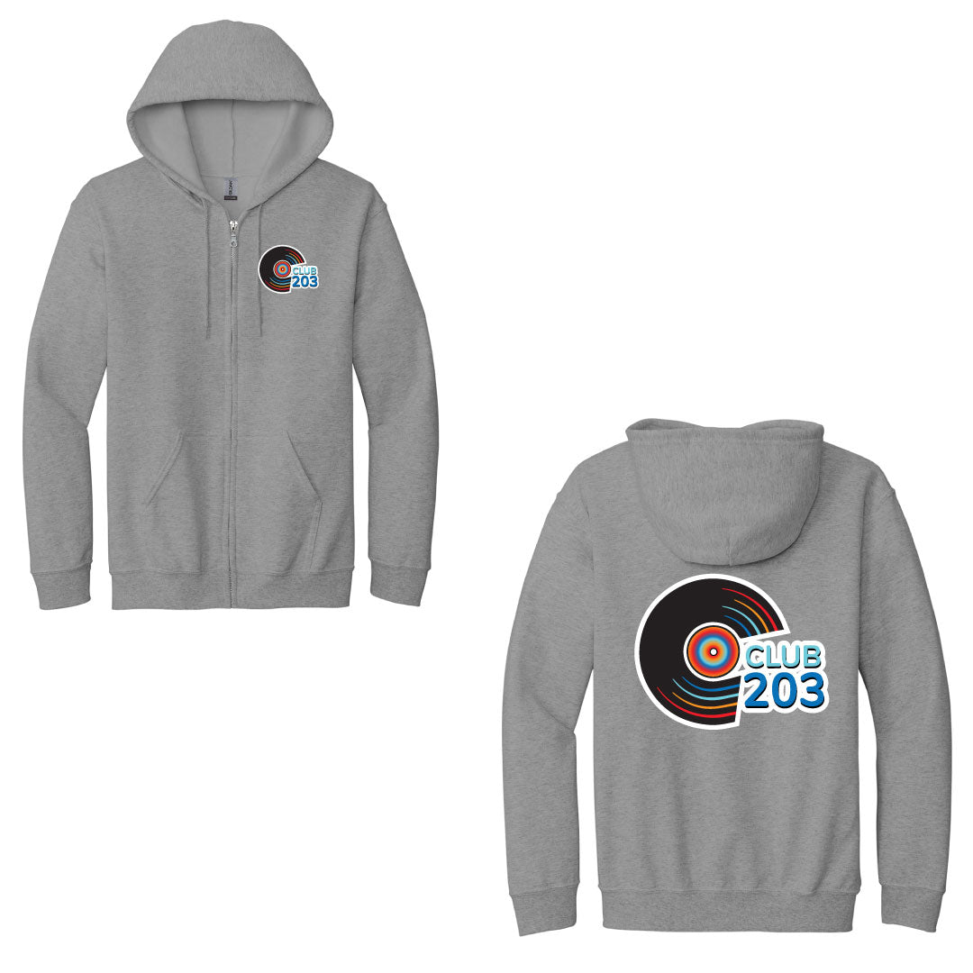 CLUB203 Full Zip Hooded Sweatshirt Logowear Club 203 Grey Adult S