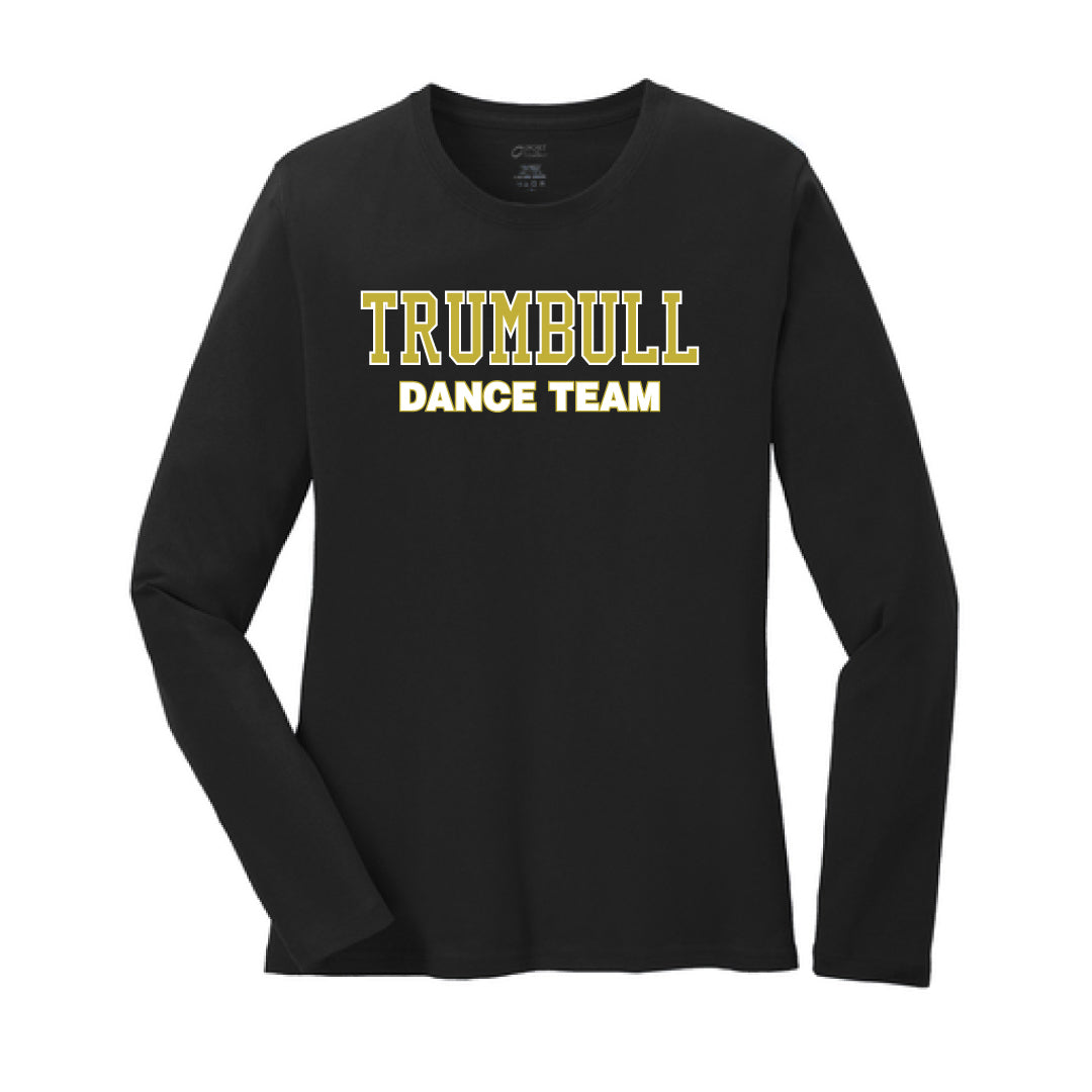 THS Dance Cotton Long Sleeve Logowear Trumbull Dance Team Black Ladies XS