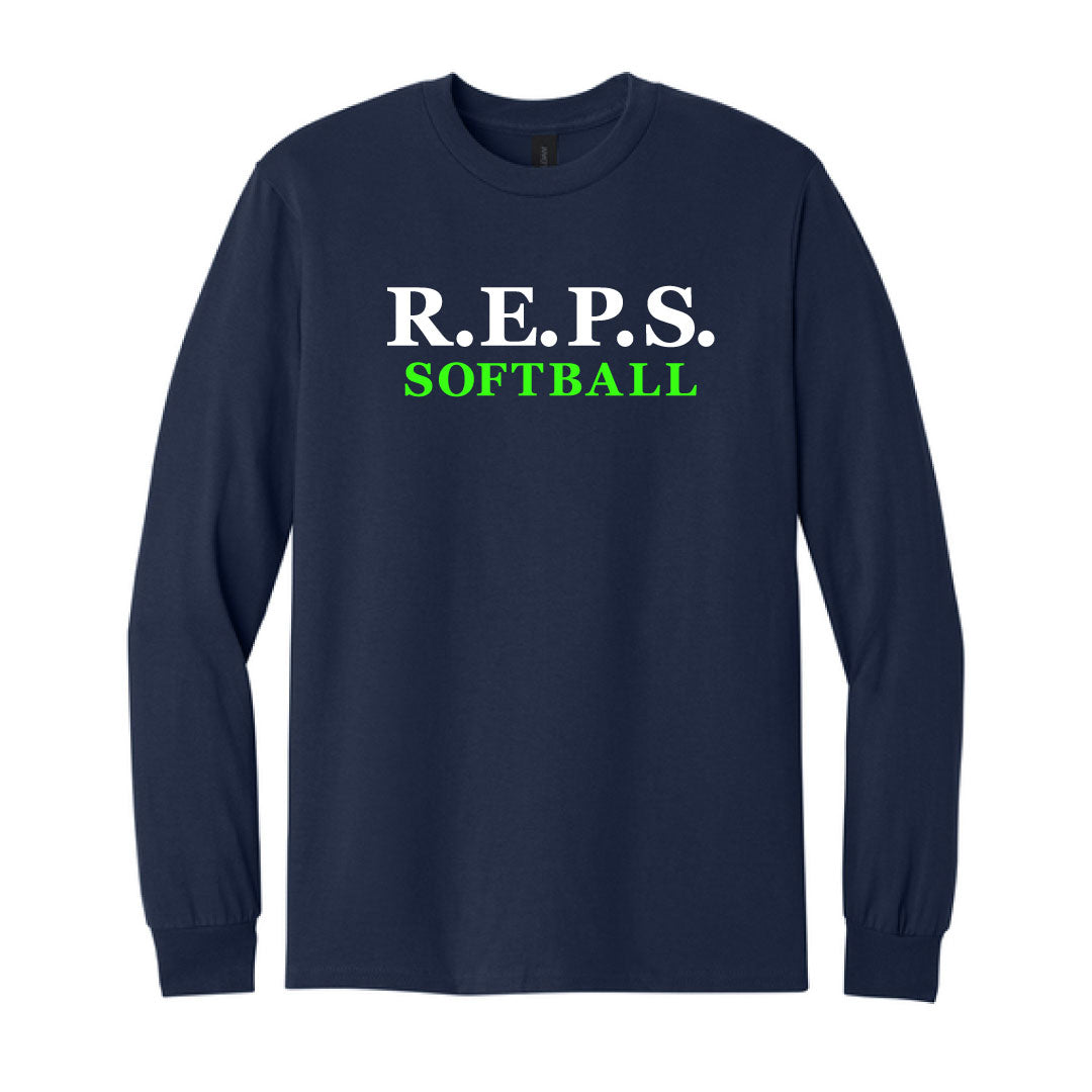 R.E.P.S. Wordmark Cotton Long Sleeve Logowear R.E.P.S. Navy Adult S