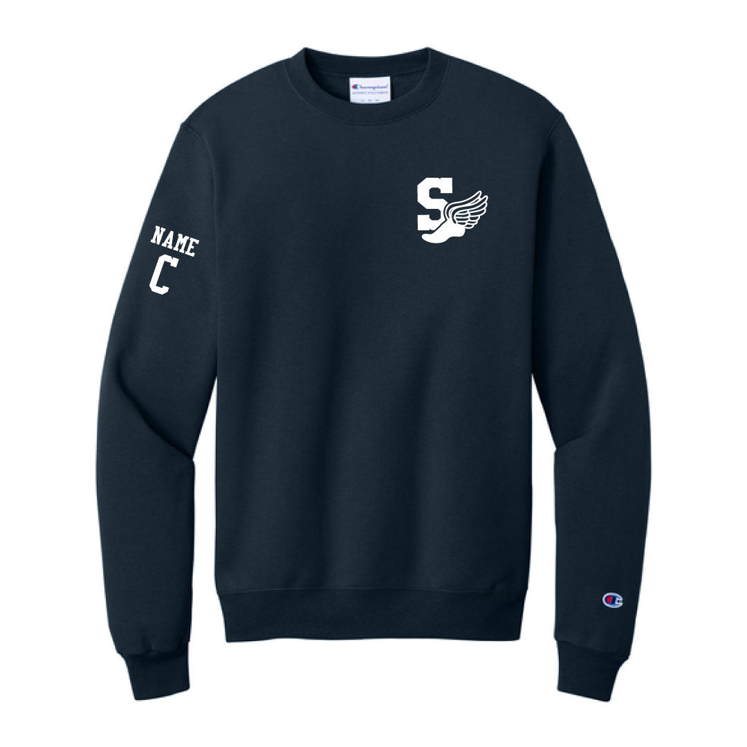 Staples Boys Cross Country Champion Crewneck Sweatshirt Logowear Staples Boys Cross Country Navy Mens S