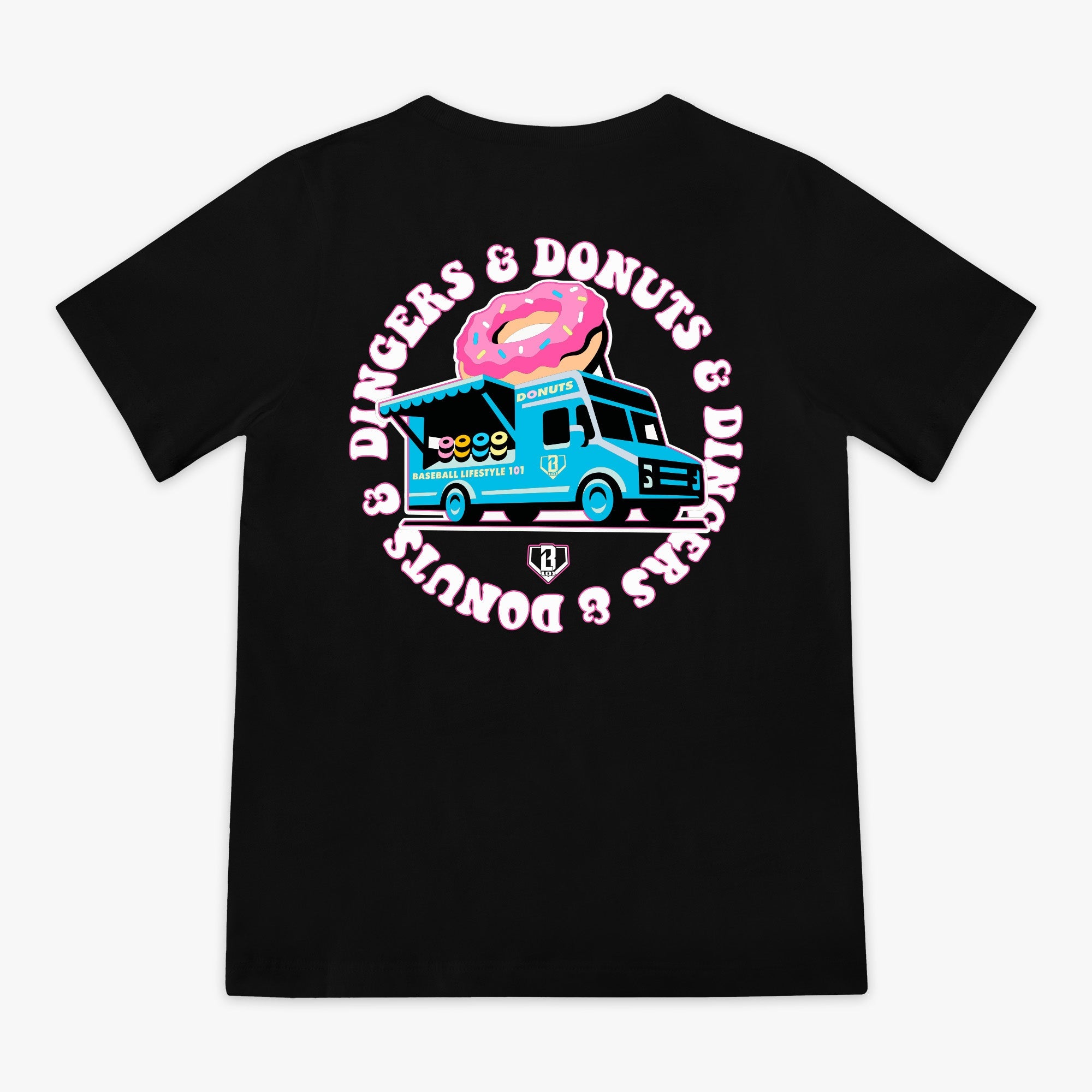 Baseball 101 Youth Donut Truck Tee Apparel Baseball Lifestyle 101 Black Youth Small