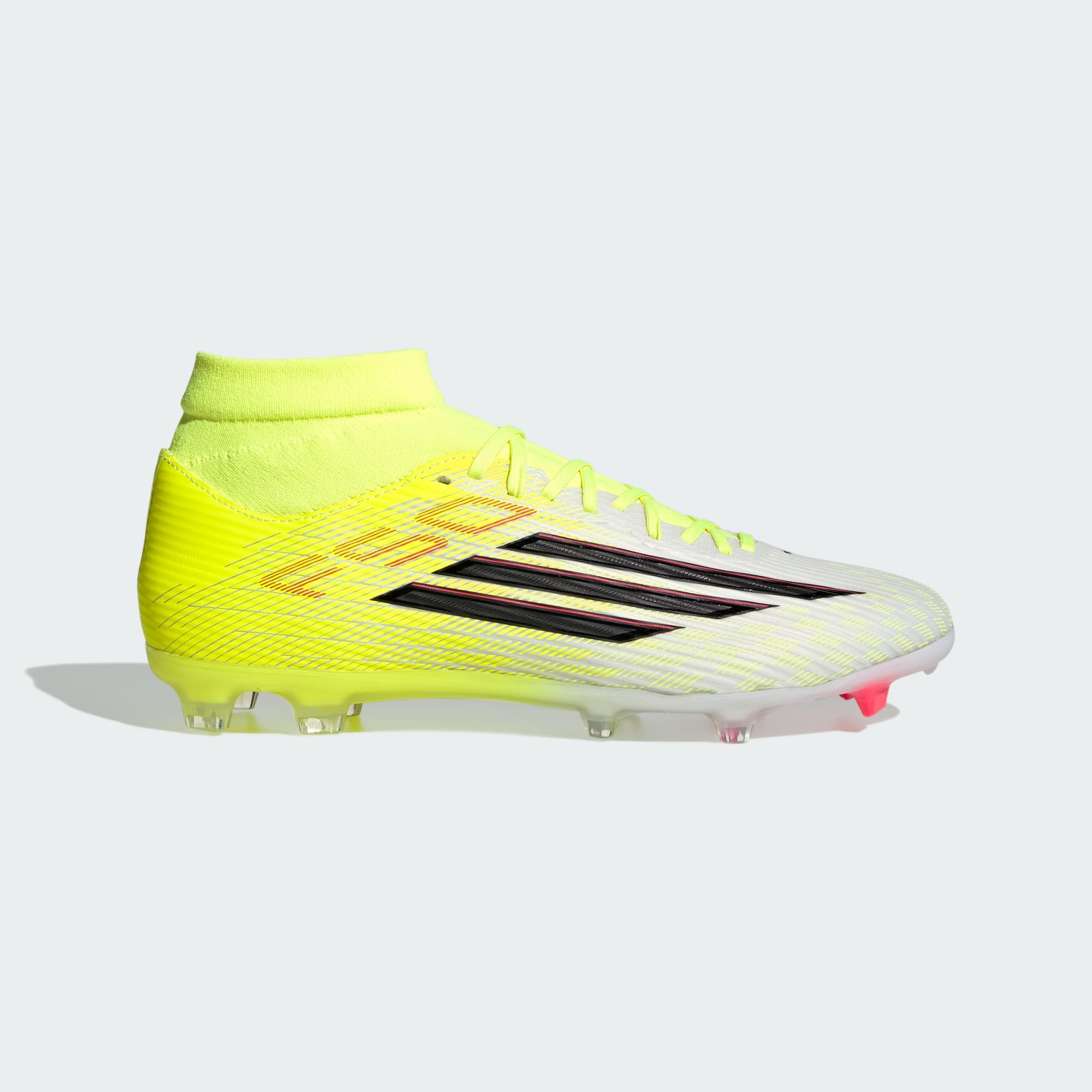 adidas F50 League Mid FG/MG Soccer Cleats Footwear Adidas Team Solar Yellow/Core Black/Lucid Red-JP8348 6.5