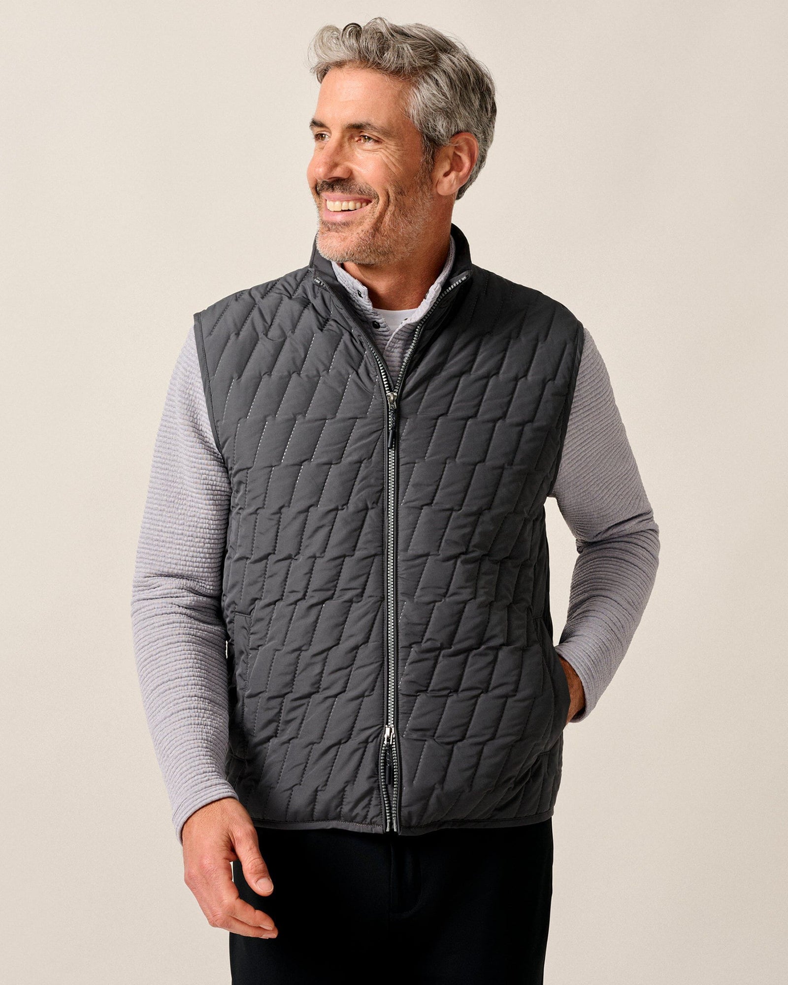 Johnnie-O Men's Belfry Quilted Puffer Vest Apparel Johnnie-O Dark Grey Small