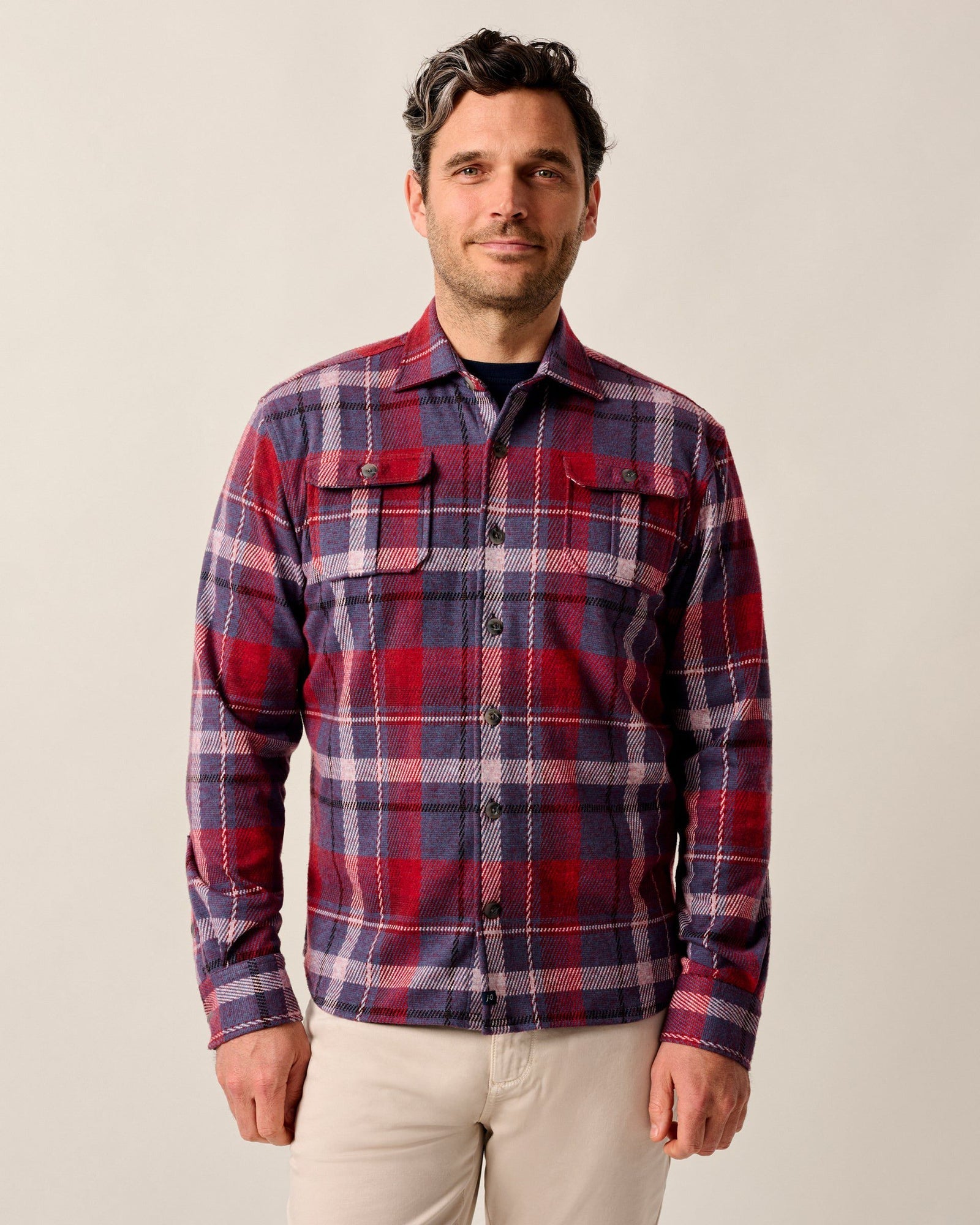 Johnnie-O Men's Gustaf Stretch Knit Flannel Lodge Shirt