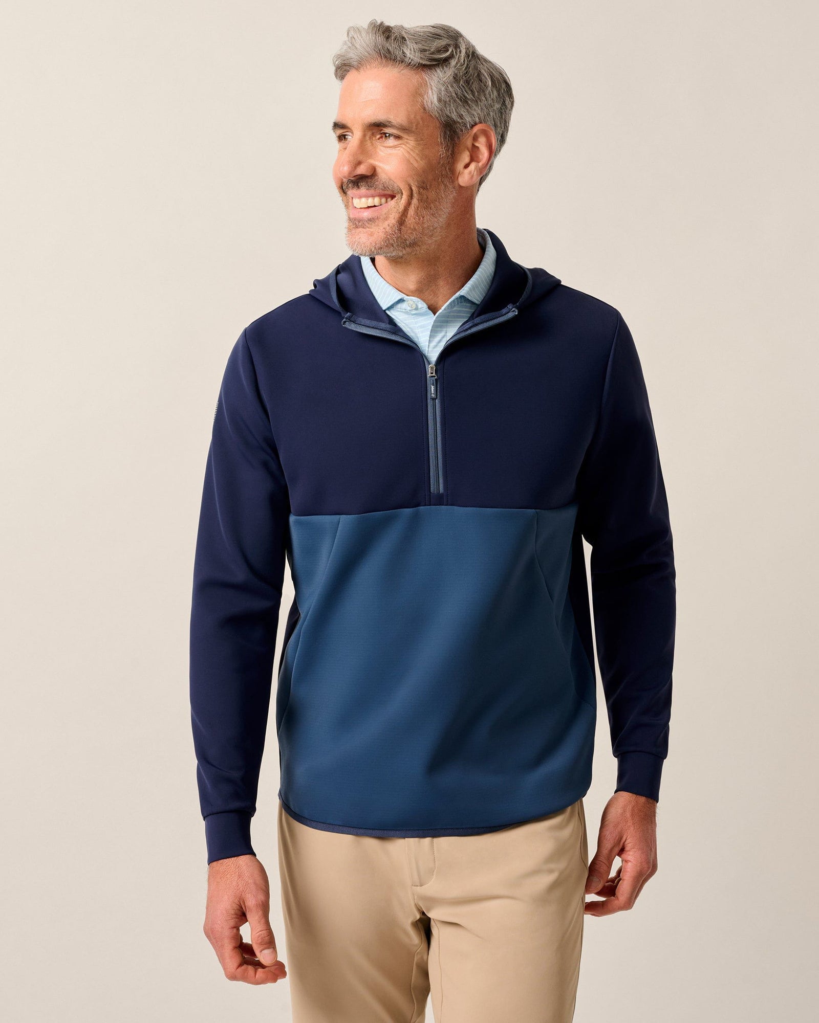 Johnnie-O Men's Iversons Performance Hooded 1/4-Zip Apparel Johnnie-O Navy Small