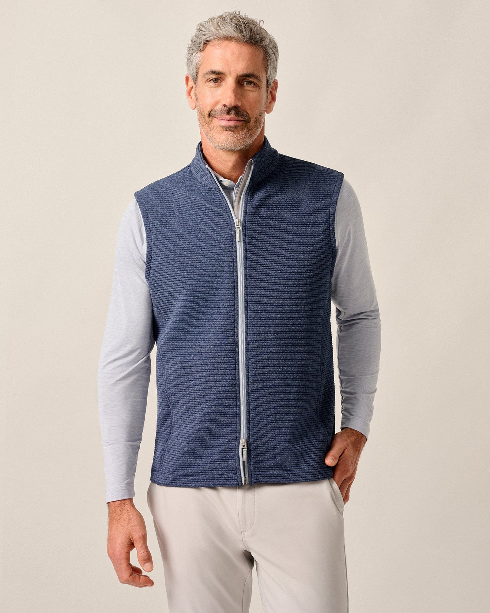 Johnnie-O Men's Reggie Ribbed Performance Vest Apparel Johnnie-O Navy Small