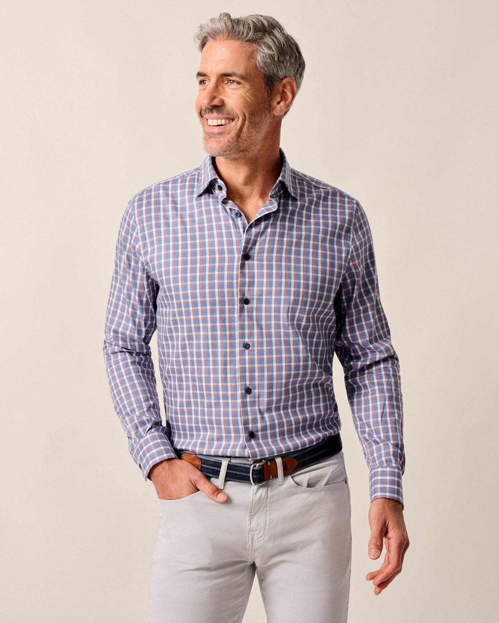 Johnnie-O Men's Robertson Performance Button Down Shirt Apparel Johnnie-O Lake Small