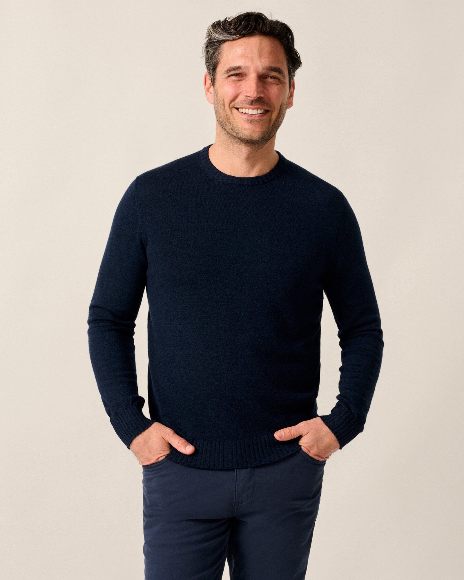 Johnnie-O Men's Ronald Merino Wool Crewneck Sweater Apparel Johnnie-O Navy Small