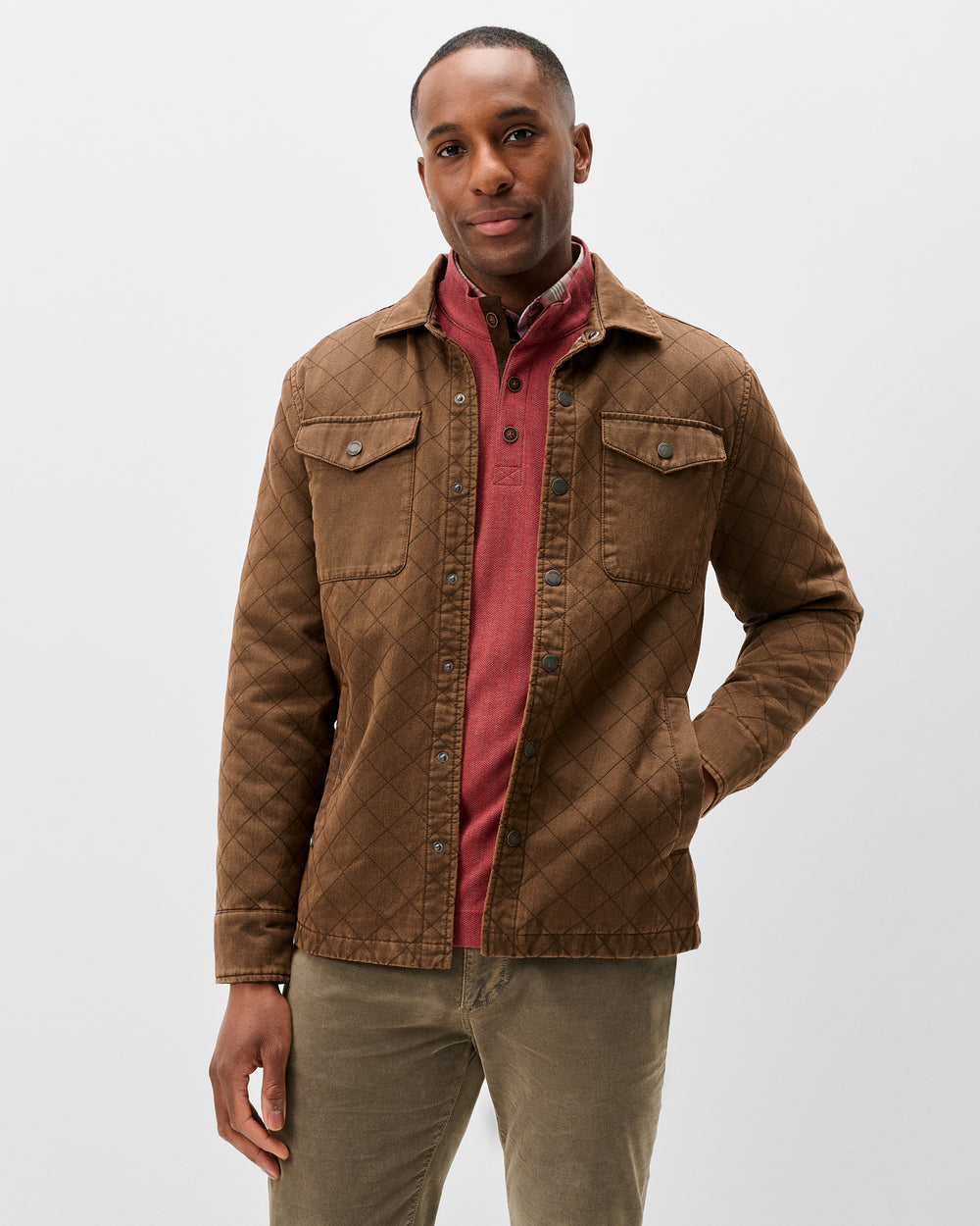 Johnnie-O Men's Quilted Chore Coat Apparel Johnnie-O Russet Small