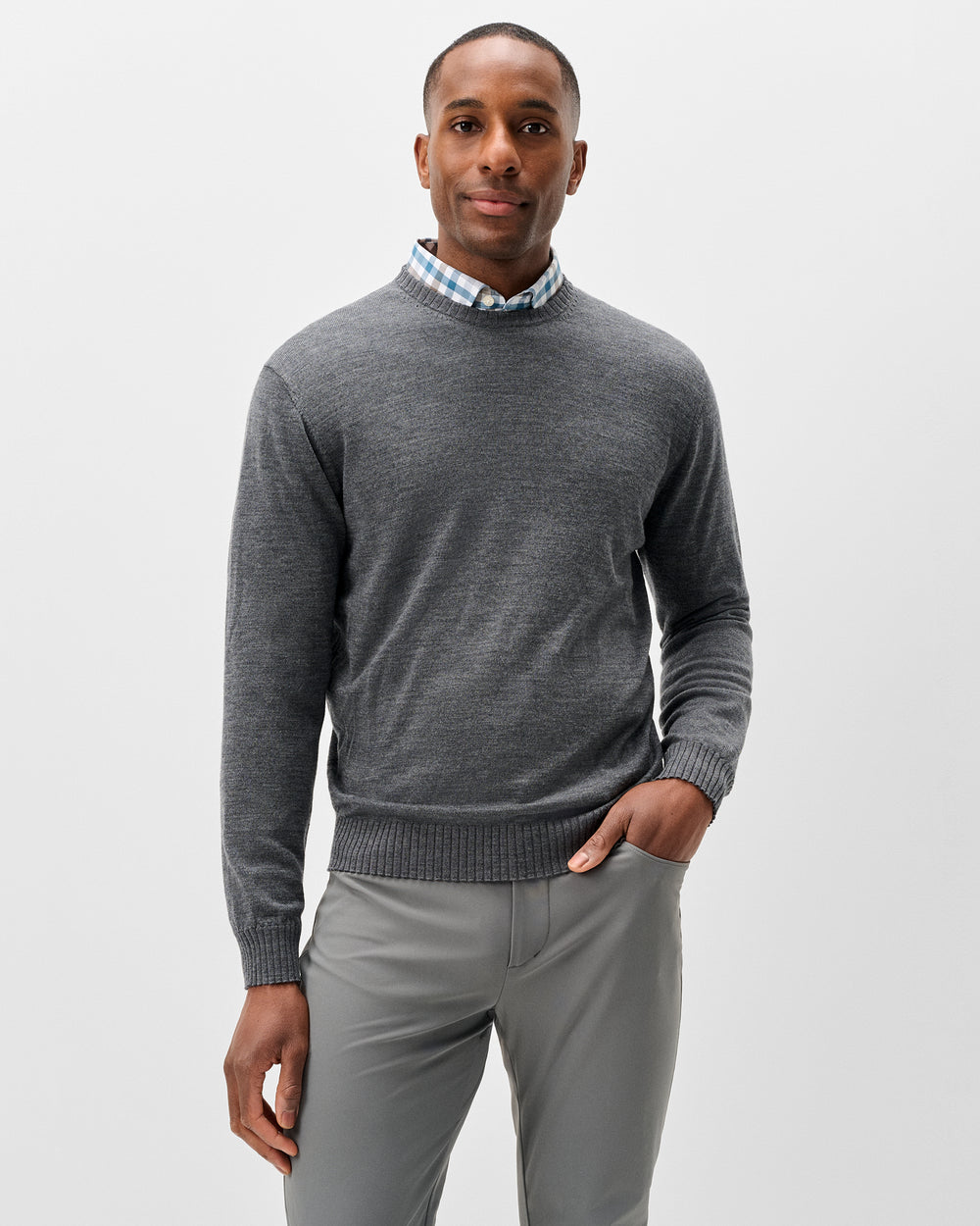 Johnnie-O Men's Ronald Merino Wool Crewneck Sweater Apparel Johnnie-O Shadow Small